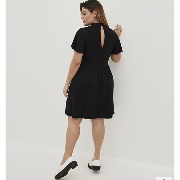NWT Torrid Mock Neck Black Dress - Picture 2 of 8